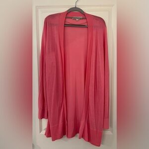 LOFT Women’s Long Pink Lightweight Knit Cardigan
